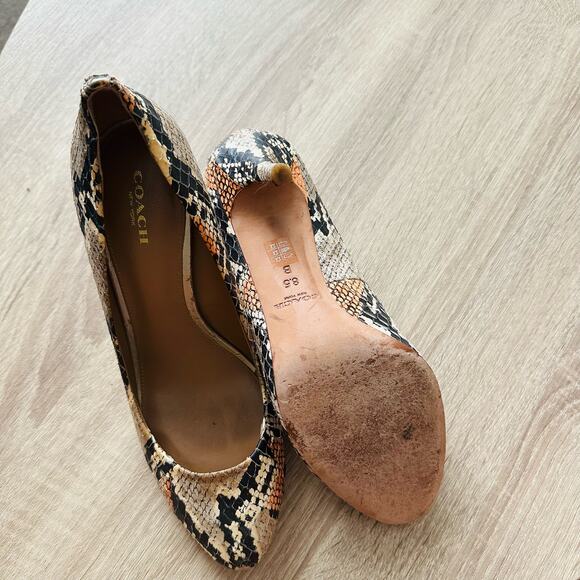 Coach Nala Graphic Animal Snake Print Slip on Pumps - Picture 3 of 6